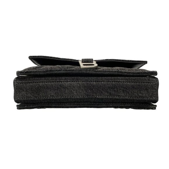 BALENCIAGA CRASH XS Chain Bag 736016 Black Denim Shoulder Bag - Picture 5 of 15
